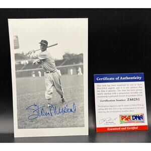 PSA 1940s Stan Musial Autographed Post Card Musial Rookie Stan the Man Cardinals